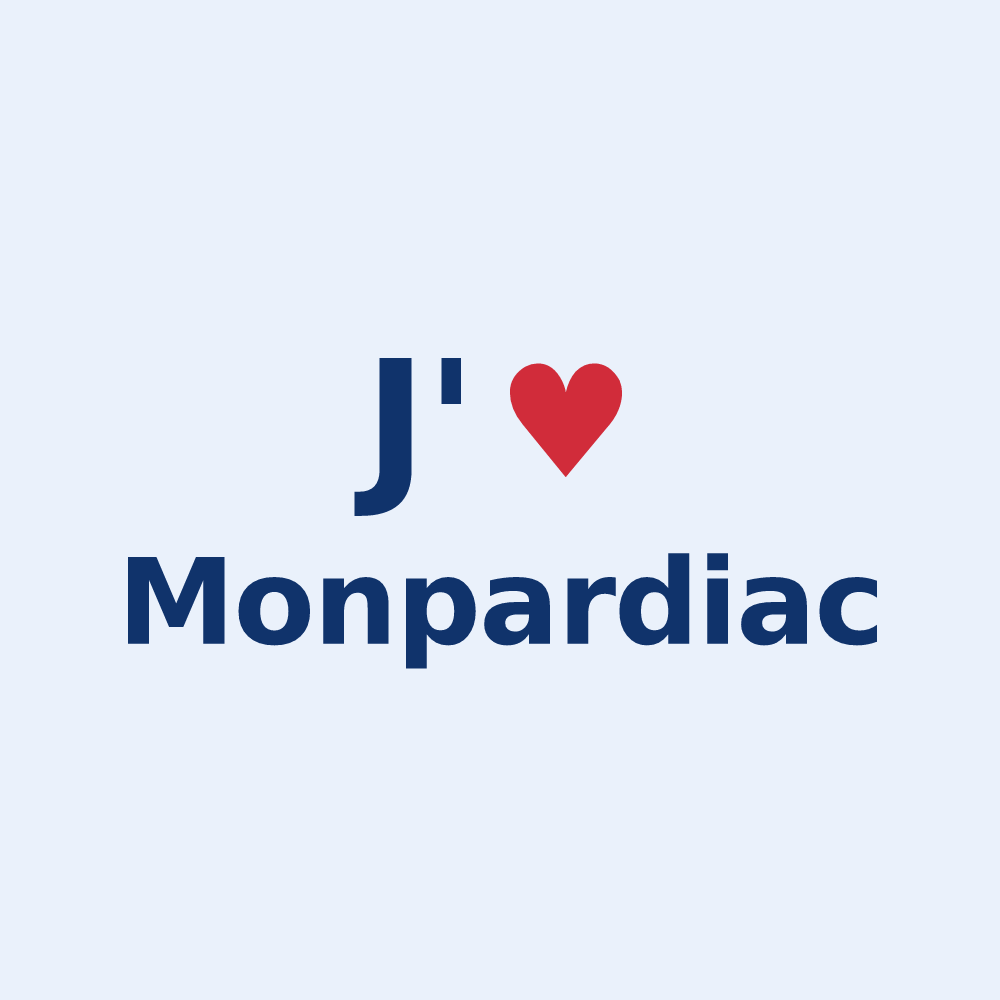 Sticker personnalisé Monpardiac — design J'aime Monpardiac