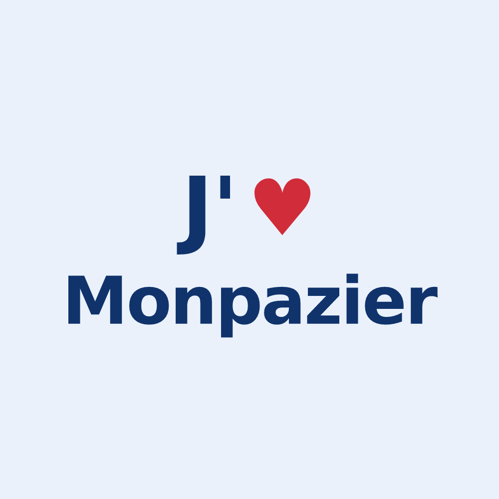 Sticker personnalisé Monpazier — design J'aime Monpazier
