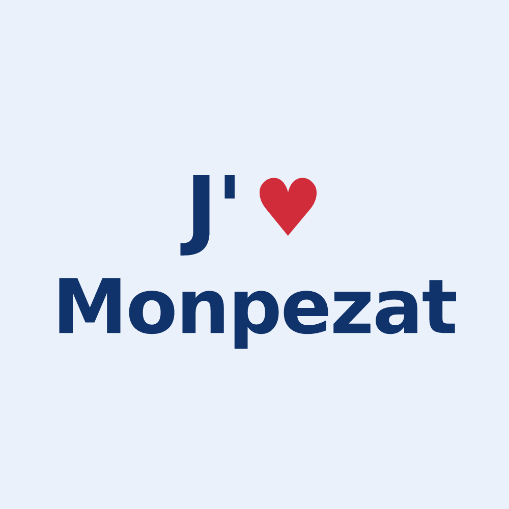 Sticker personnalisé Monpezat — design J'aime Monpezat