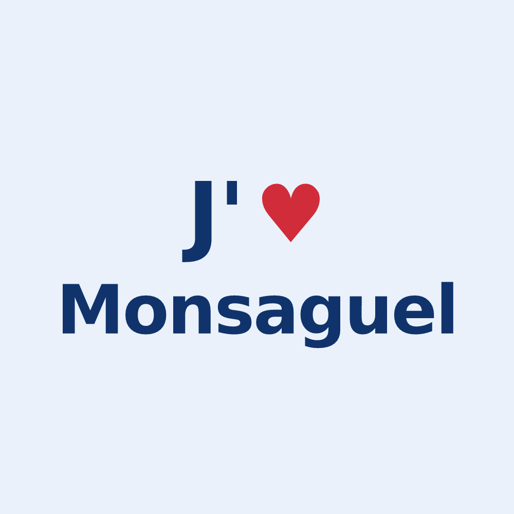 Sticker personnalisé Monsaguel — design J'aime Monsaguel