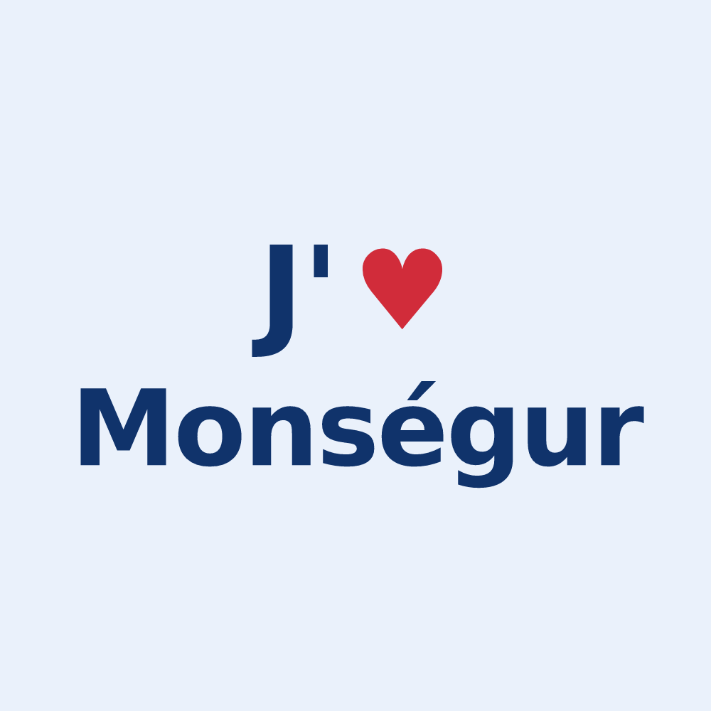 Sticker personnalisé Monségur — design J'aime Monségur