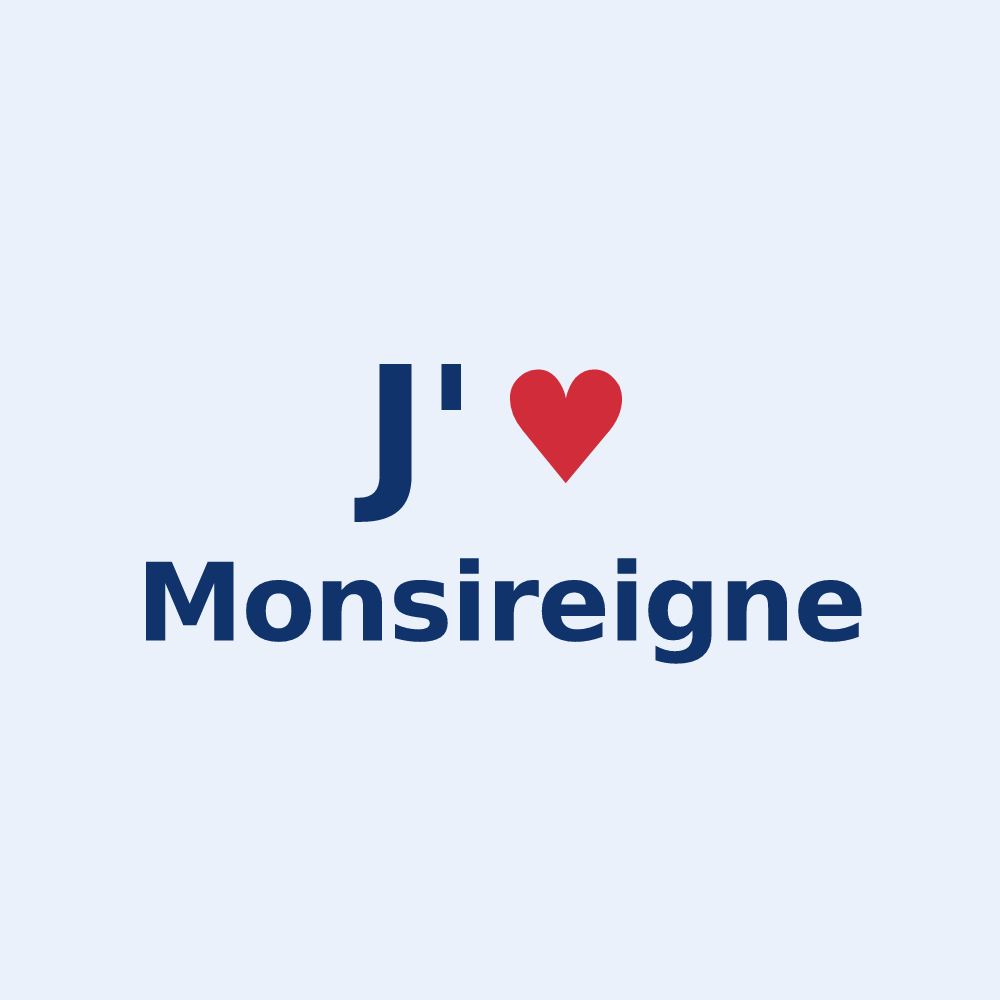 Sticker personnalisé Monsireigne — design J'aime Monsireigne
