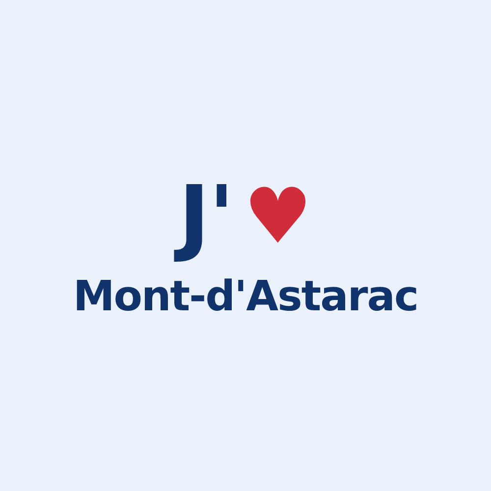 Sticker personnalisé Mont-d'Astarac — design J'aime Mont-d'Astarac