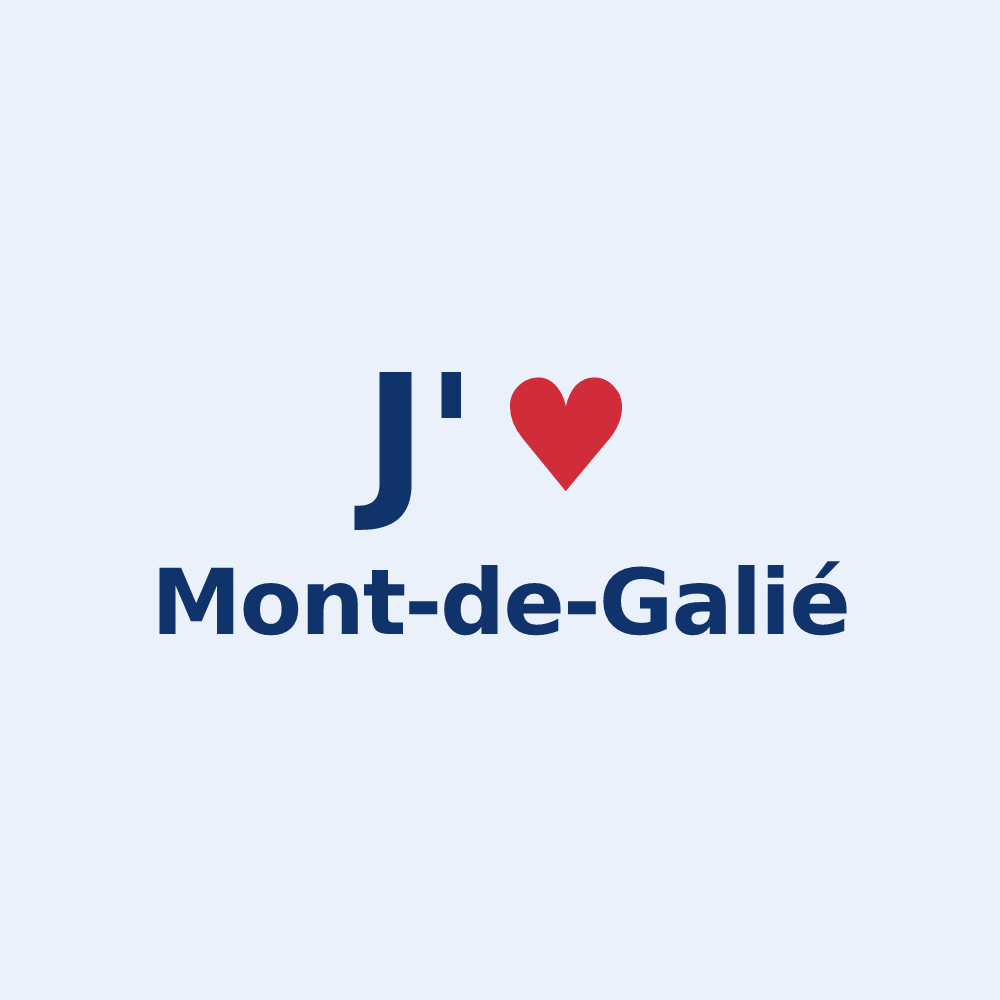 Sticker personnalisé Mont-de-Galié — design J'aime Mont-de-Galié