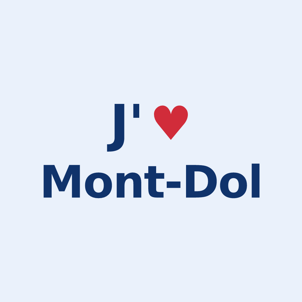 Sticker personnalisé Mont-Dol — design J'aime Mont-Dol