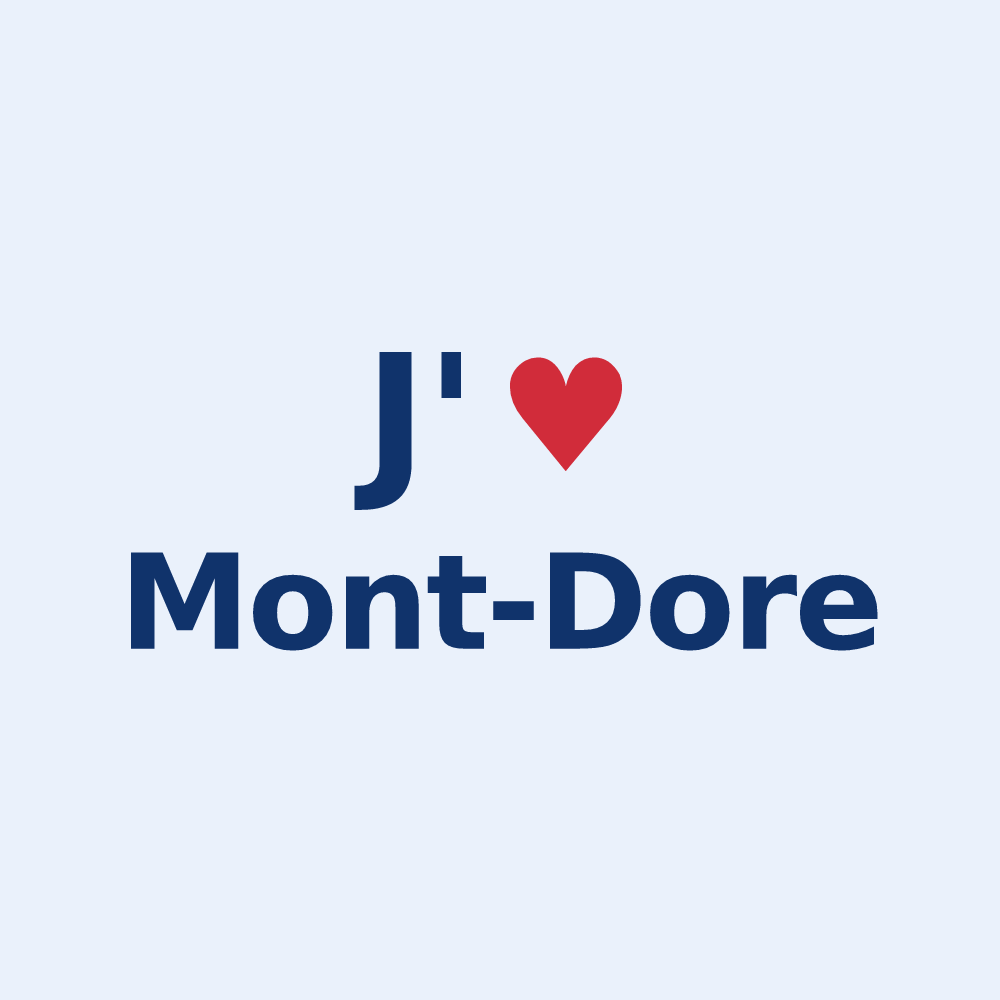 Sticker personnalisé Mont-Dore — design J'aime Mont-Dore