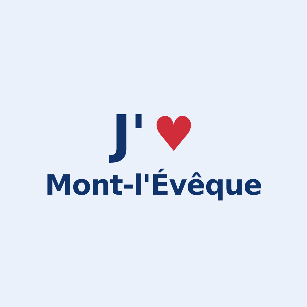 Sticker personnalisé Mont-l'Évêque — design J'aime Mont-l'Évêque
