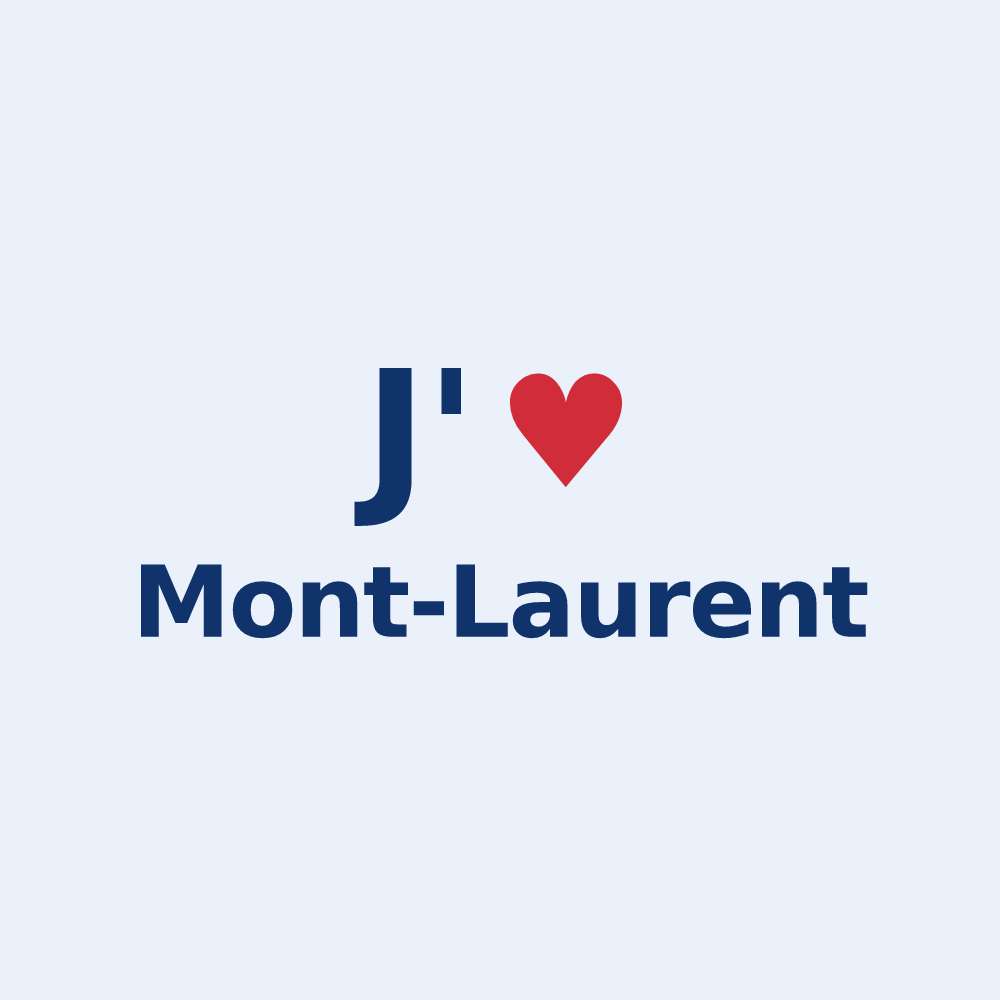 Sticker personnalisé Mont-Laurent — design J'aime Mont-Laurent