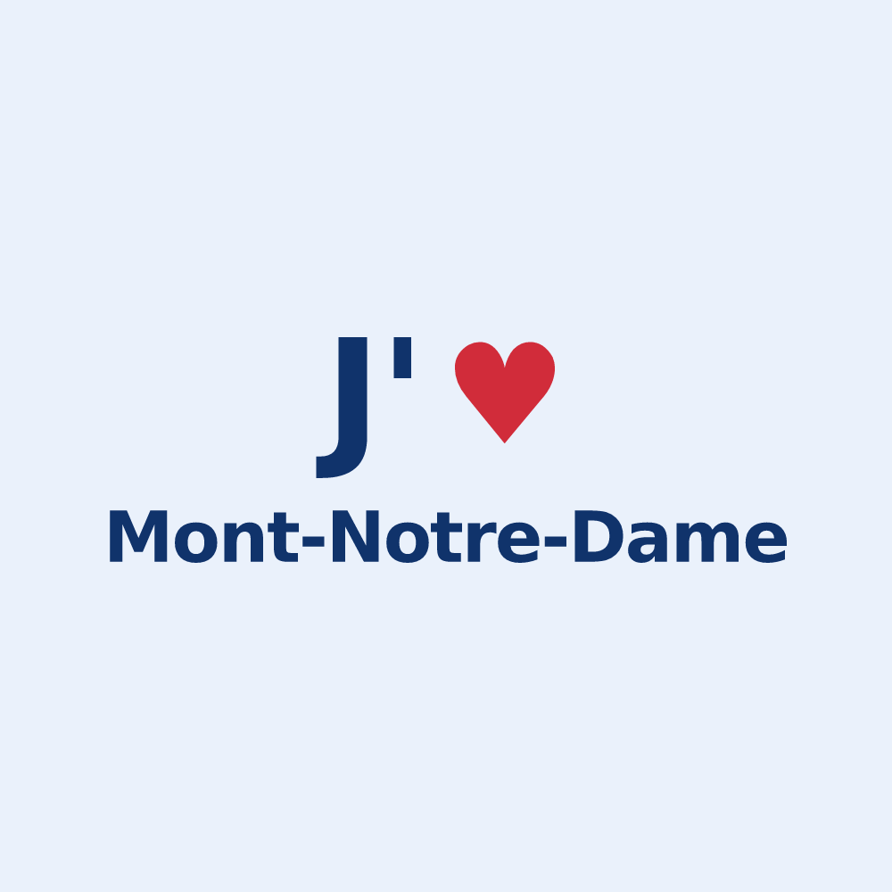 Sticker personnalisé Mont-Notre-Dame — design J'aime Mont-Notre-Dame