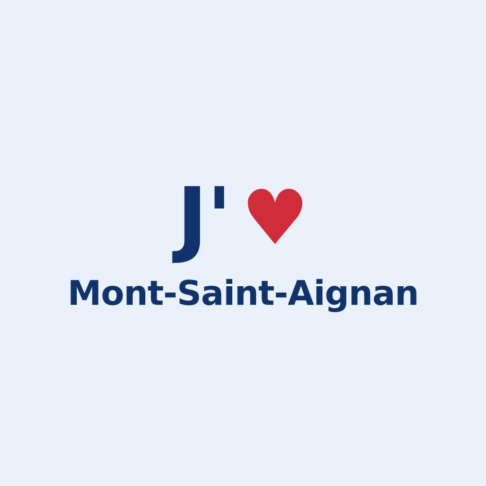 Sticker personnalisé Mont-Saint-Aignan — design J'aime Mont-Saint-Aignan