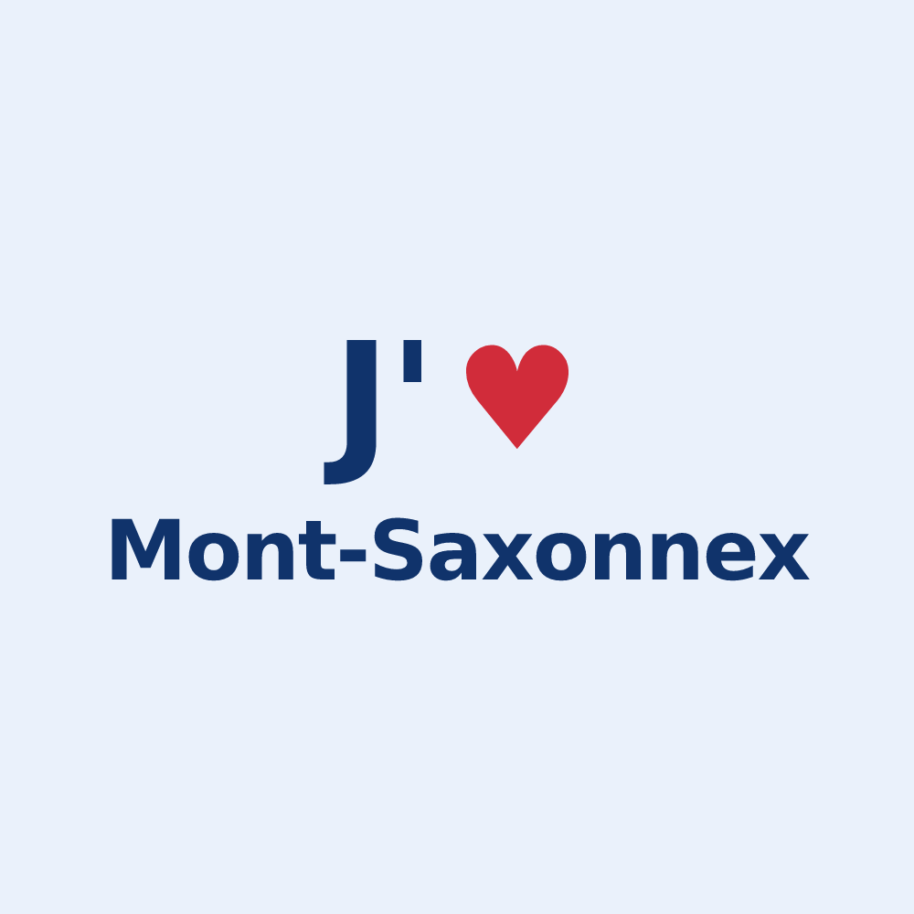 Sticker personnalisé Mont-Saxonnex — design « J'aime Mont-Saxonnex » imprimé sur le sticker