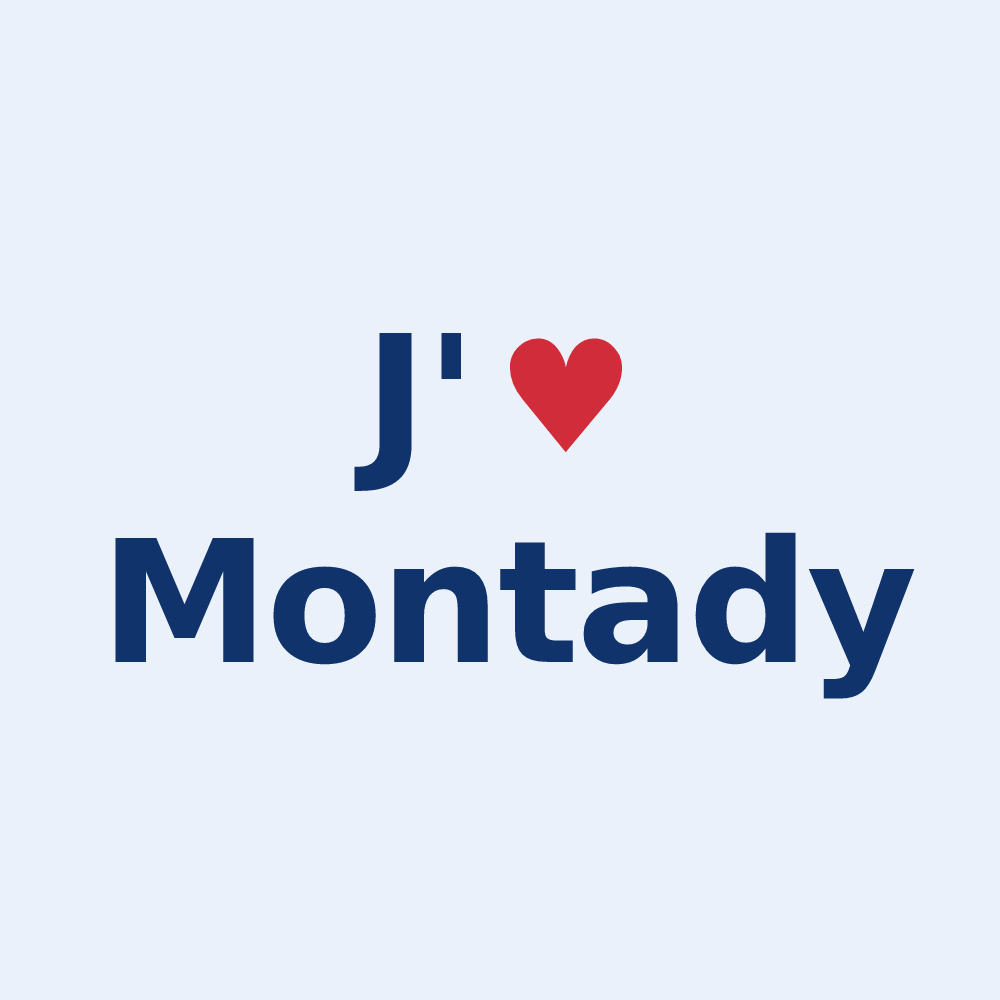 Sticker personnalisé Montady — design J'aime Montady