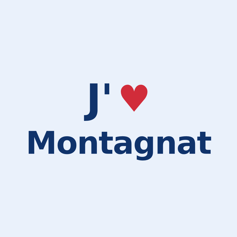 Sticker personnalisé Montagnat — design J'aime Montagnat