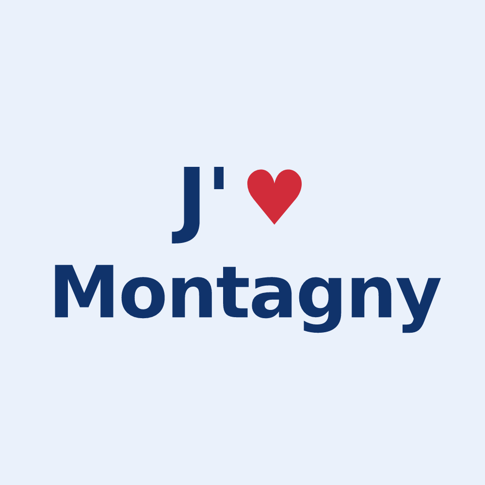 Sticker personnalisé Montagny — design J'aime Montagny