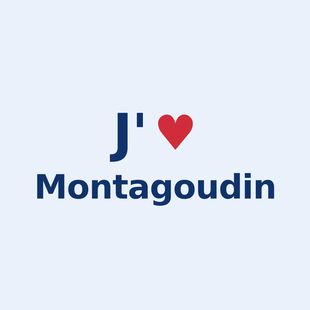 Sticker personnalisé Montagoudin — design J'aime Montagoudin