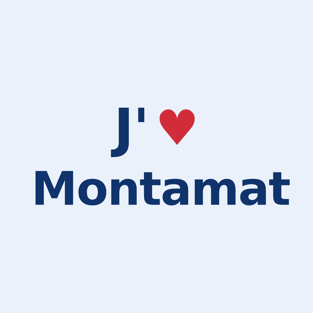 Sticker personnalisé Montamat — design J'aime Montamat