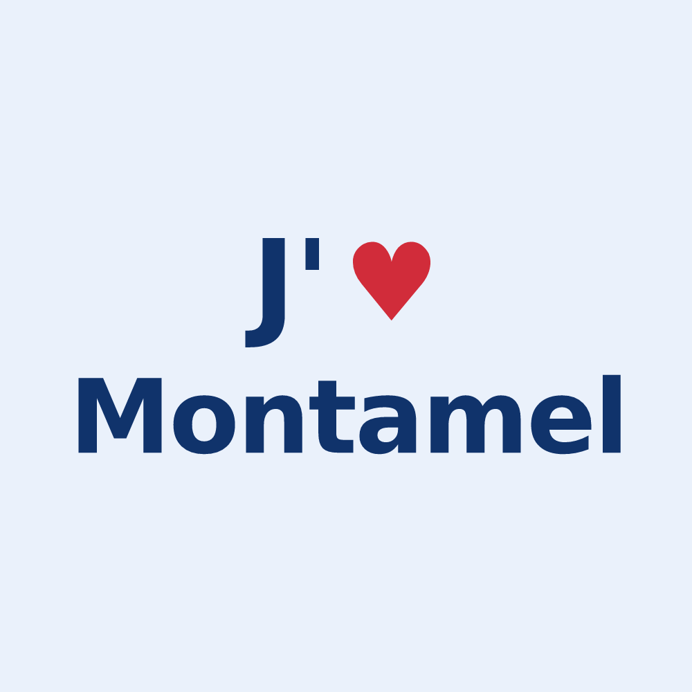 Sticker personnalisé Montamel — design J'aime Montamel