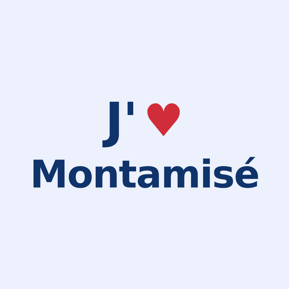 Sticker personnalisé Montamisé — design J'aime Montamisé