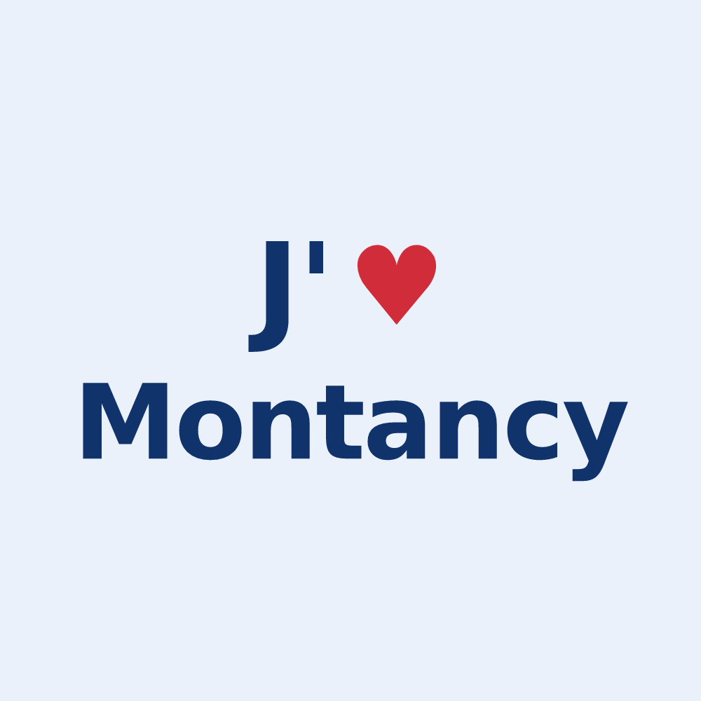 Sticker personnalisé Montancy — design J'aime Montancy