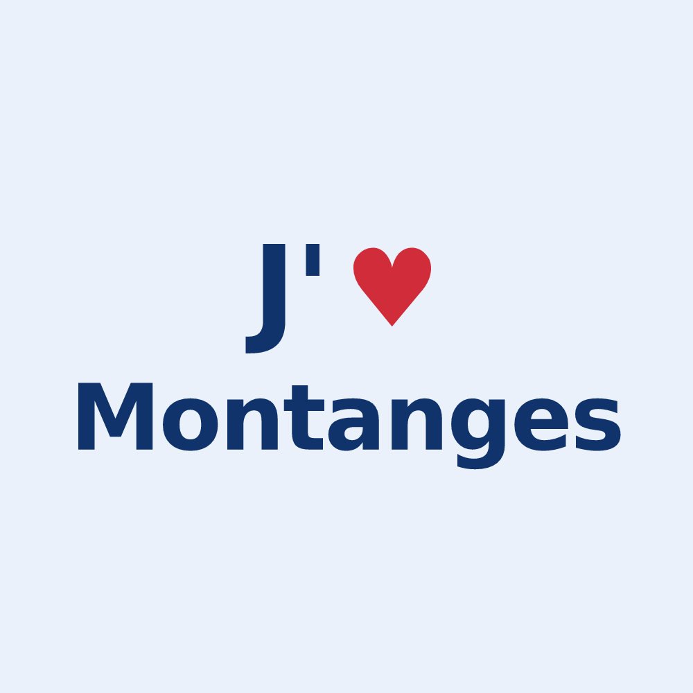 Sticker personnalisé Montanges — design J'aime Montanges