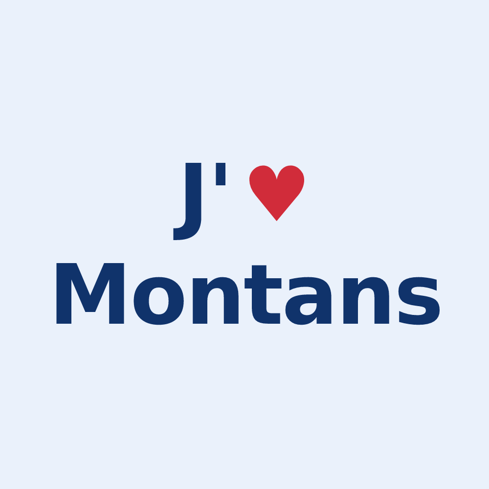 Sticker personnalisé Montans — design J'aime Montans