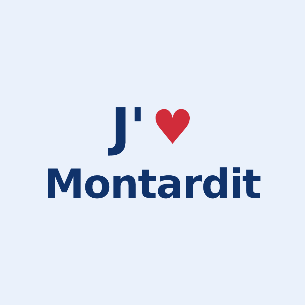 Sticker personnalisé Montardit — design J'aime Montardit