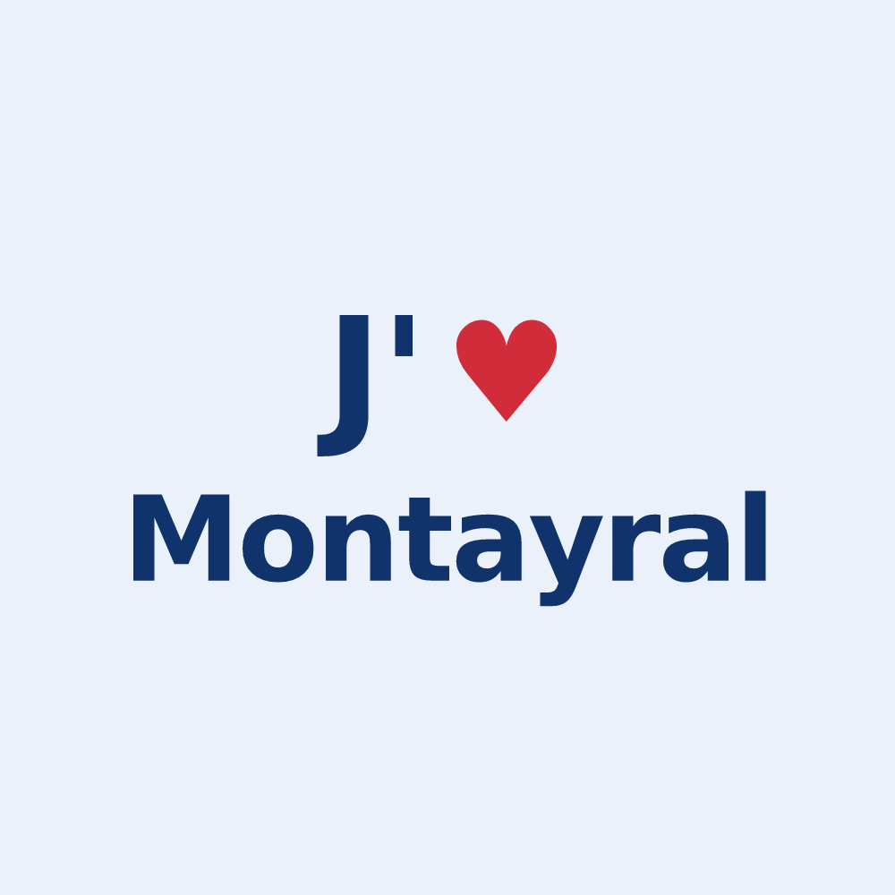 Sticker personnalisé Montayral — design J'aime Montayral