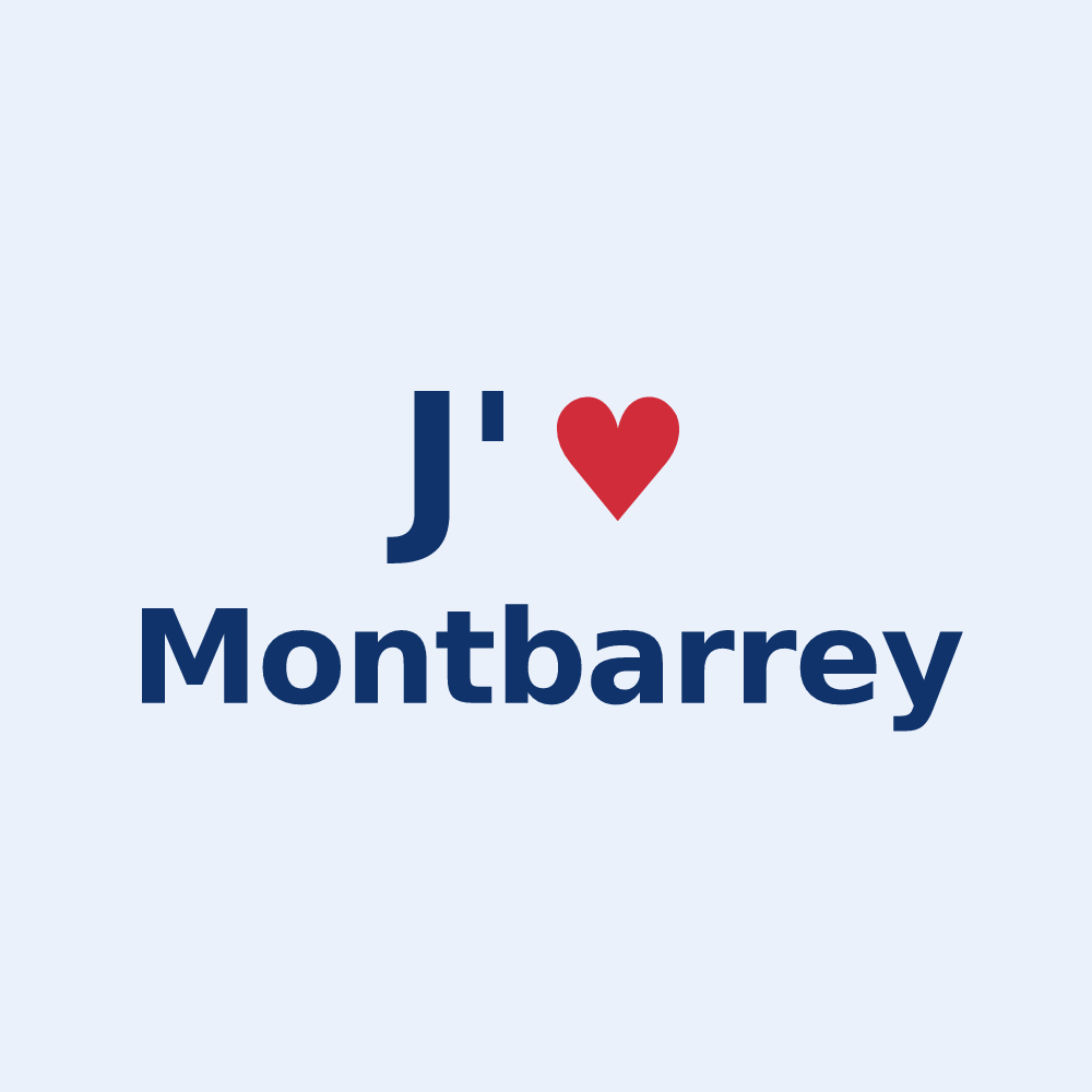 Sticker personnalisé Montbarrey — design J'aime Montbarrey