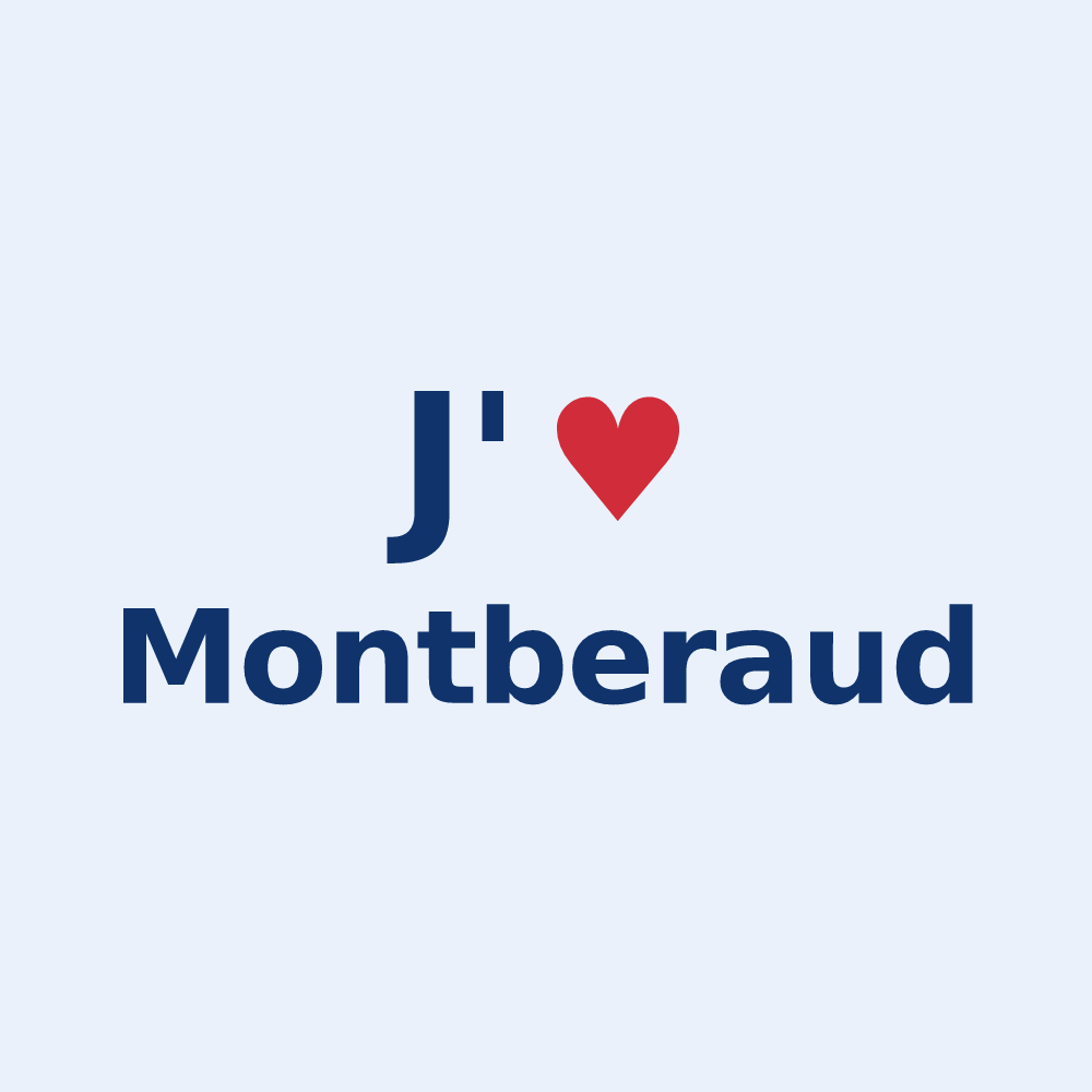 Sticker personnalisé Montberaud — design J'aime Montberaud
