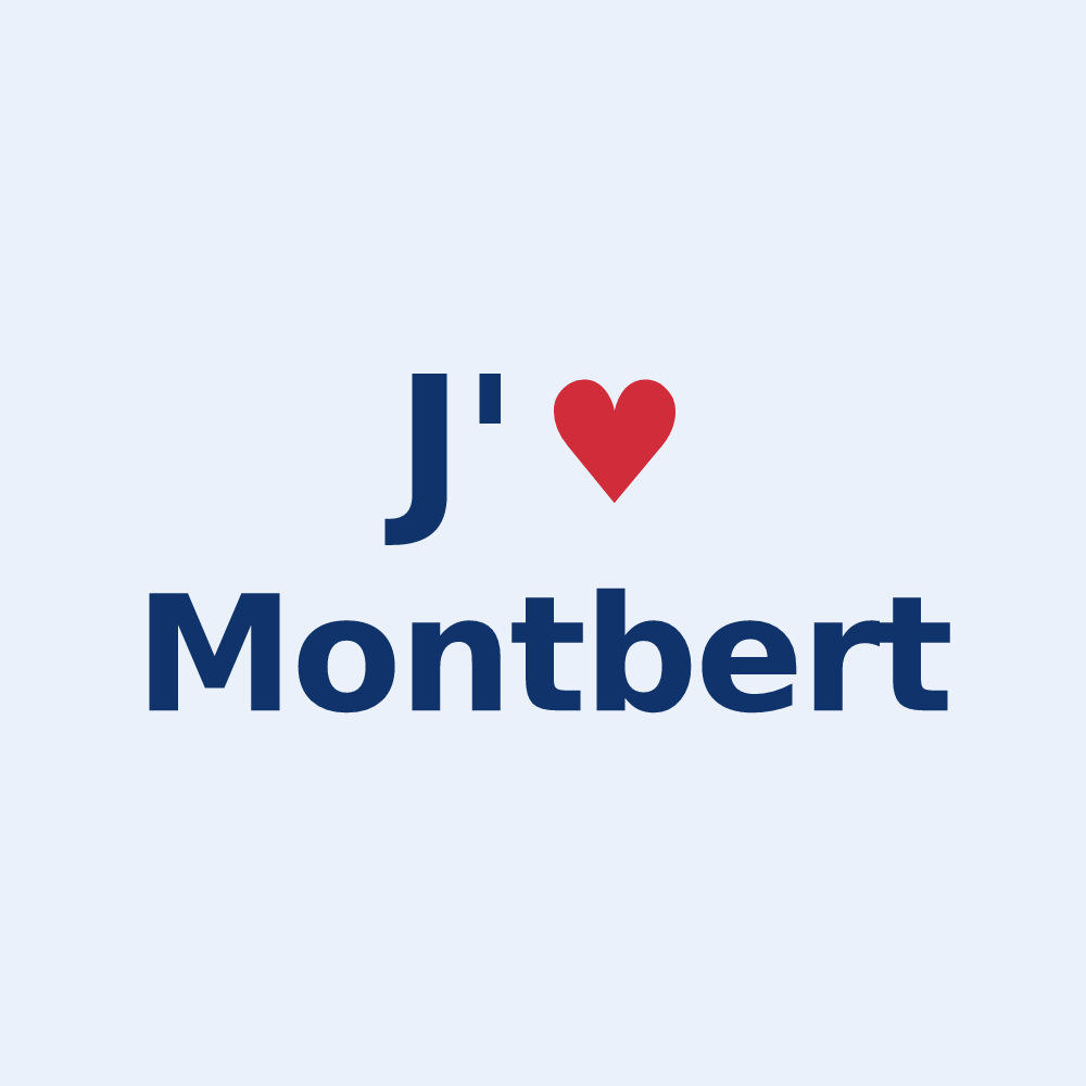 Sticker personnalisé Montbert — design J'aime Montbert