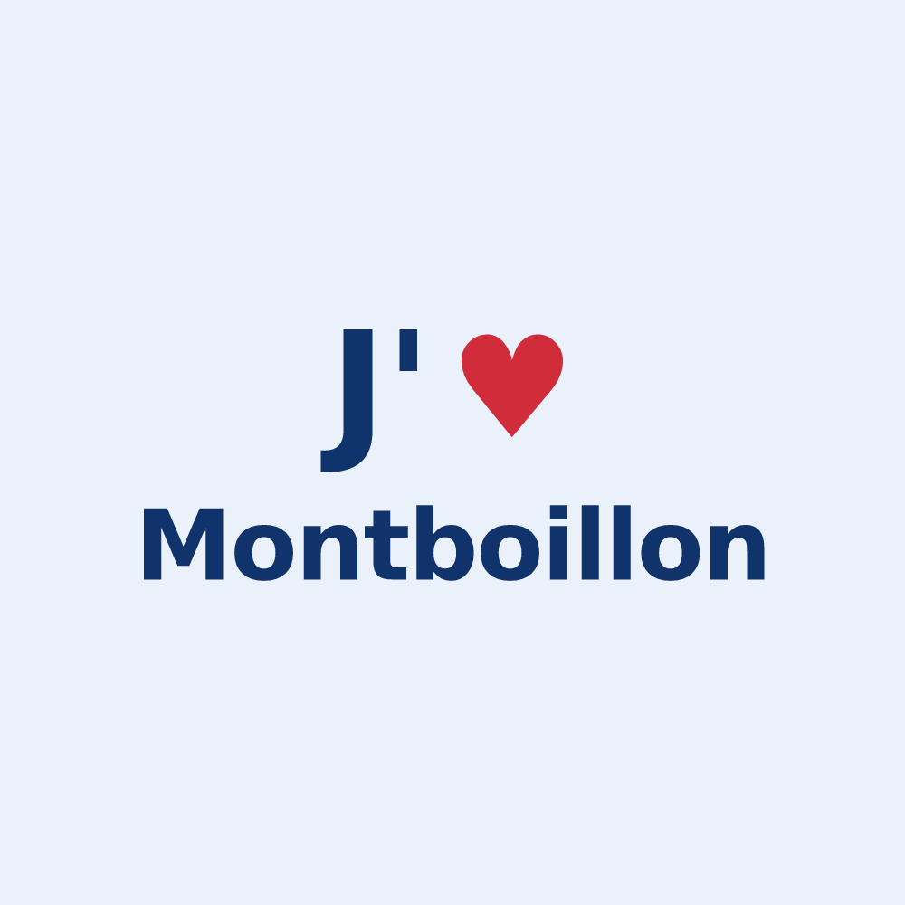 Sticker personnalisé Montboillon — design J'aime Montboillon