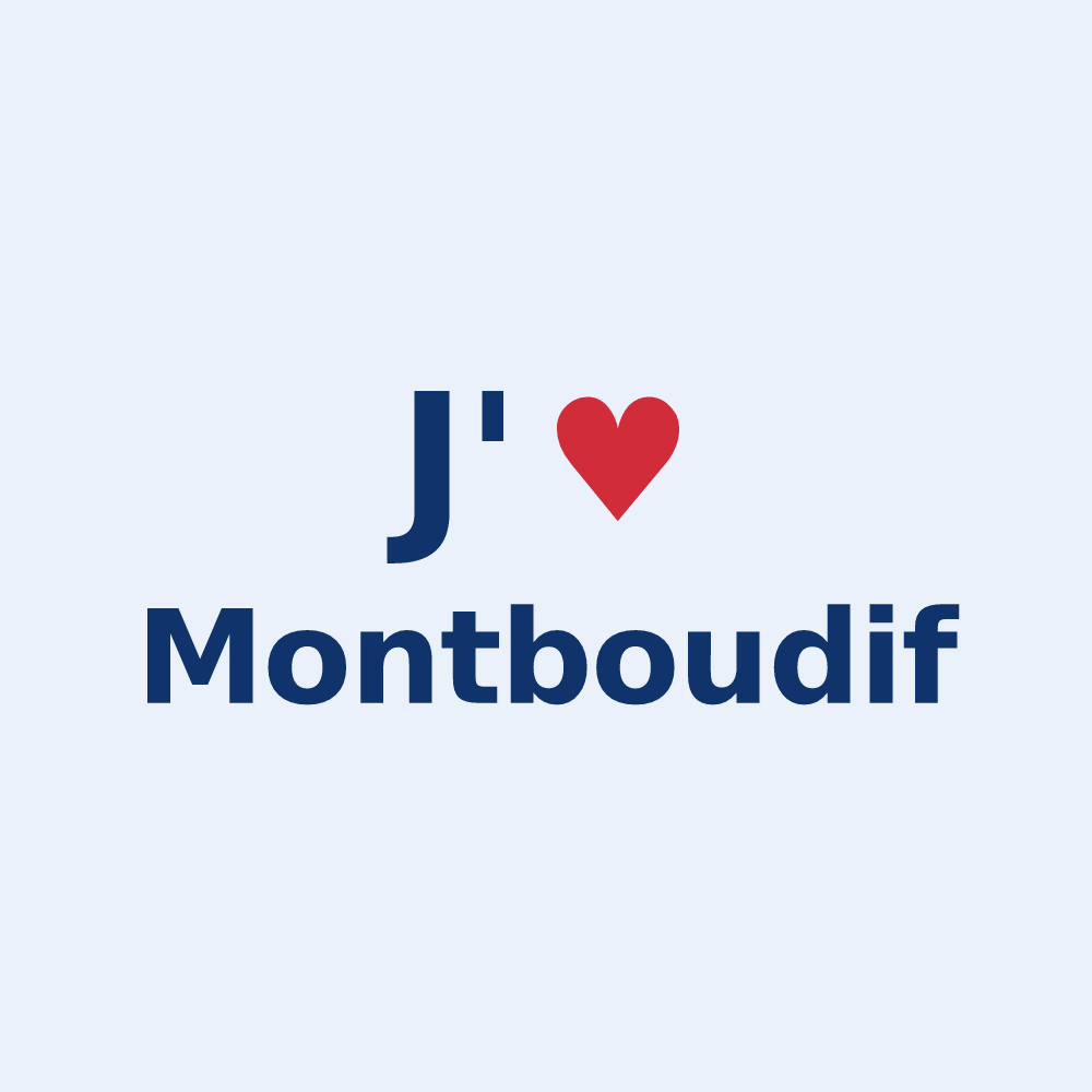 Sticker personnalisé Montboudif — design J'aime Montboudif