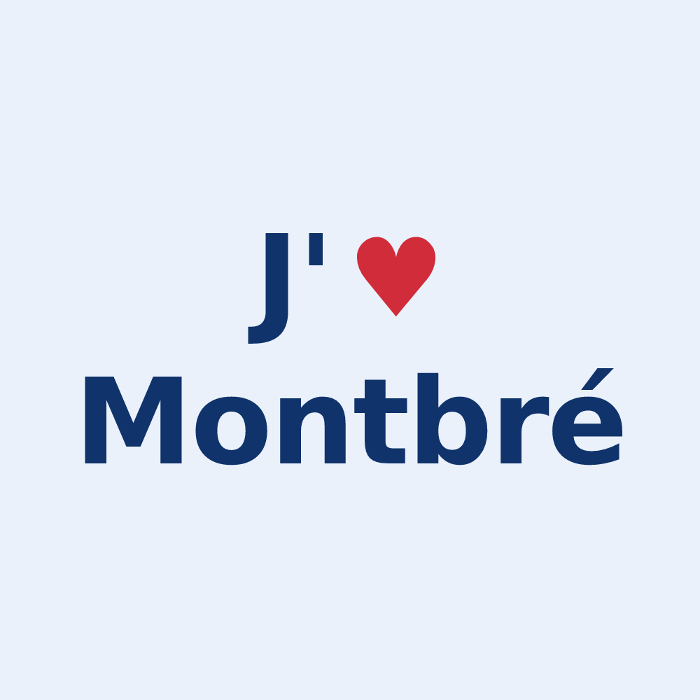 Sticker personnalisé Montbré — design J'aime Montbré
