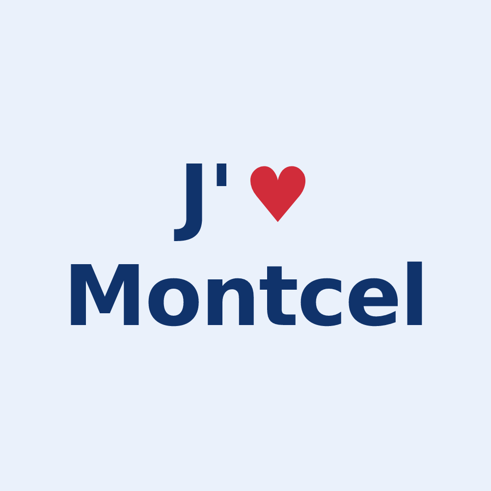 Sticker personnalisé Montcel — design J'aime Montcel