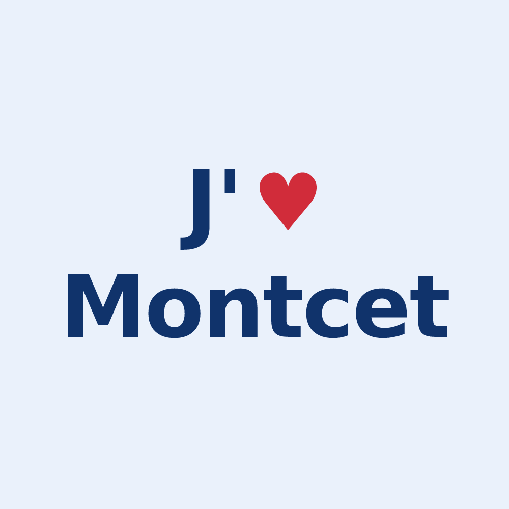 Sticker personnalisé Montcet — design J'aime Montcet