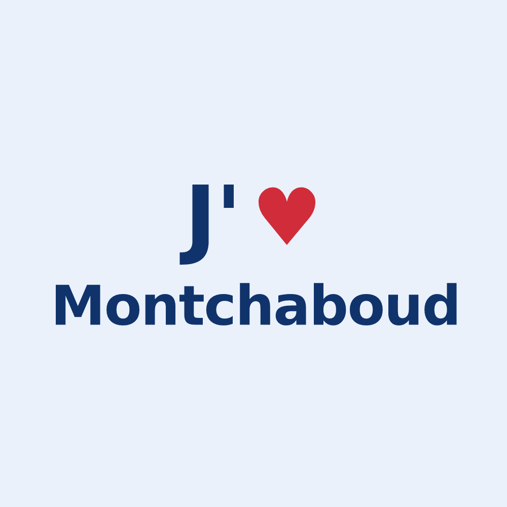 Sticker personnalisé Montchaboud — design J'aime Montchaboud