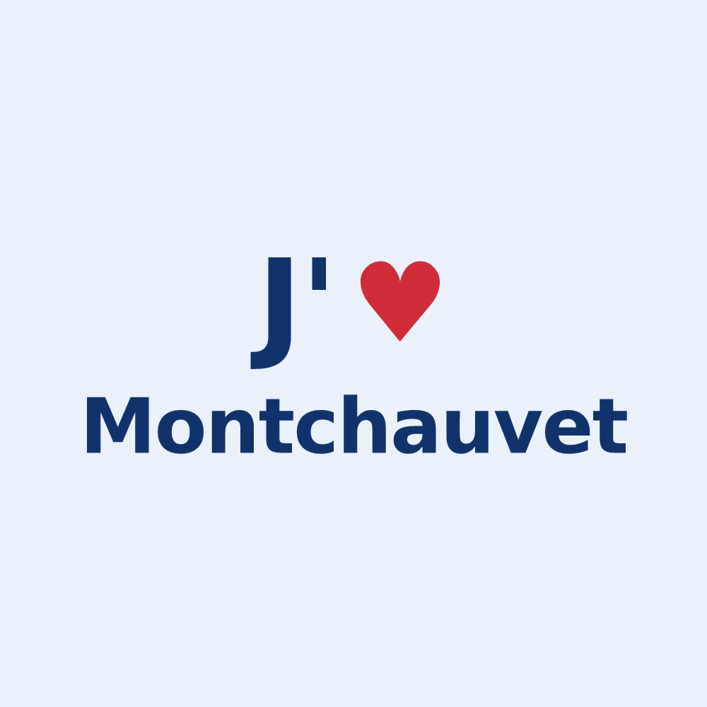 Sticker personnalisé Montchauvet — design J'aime Montchauvet