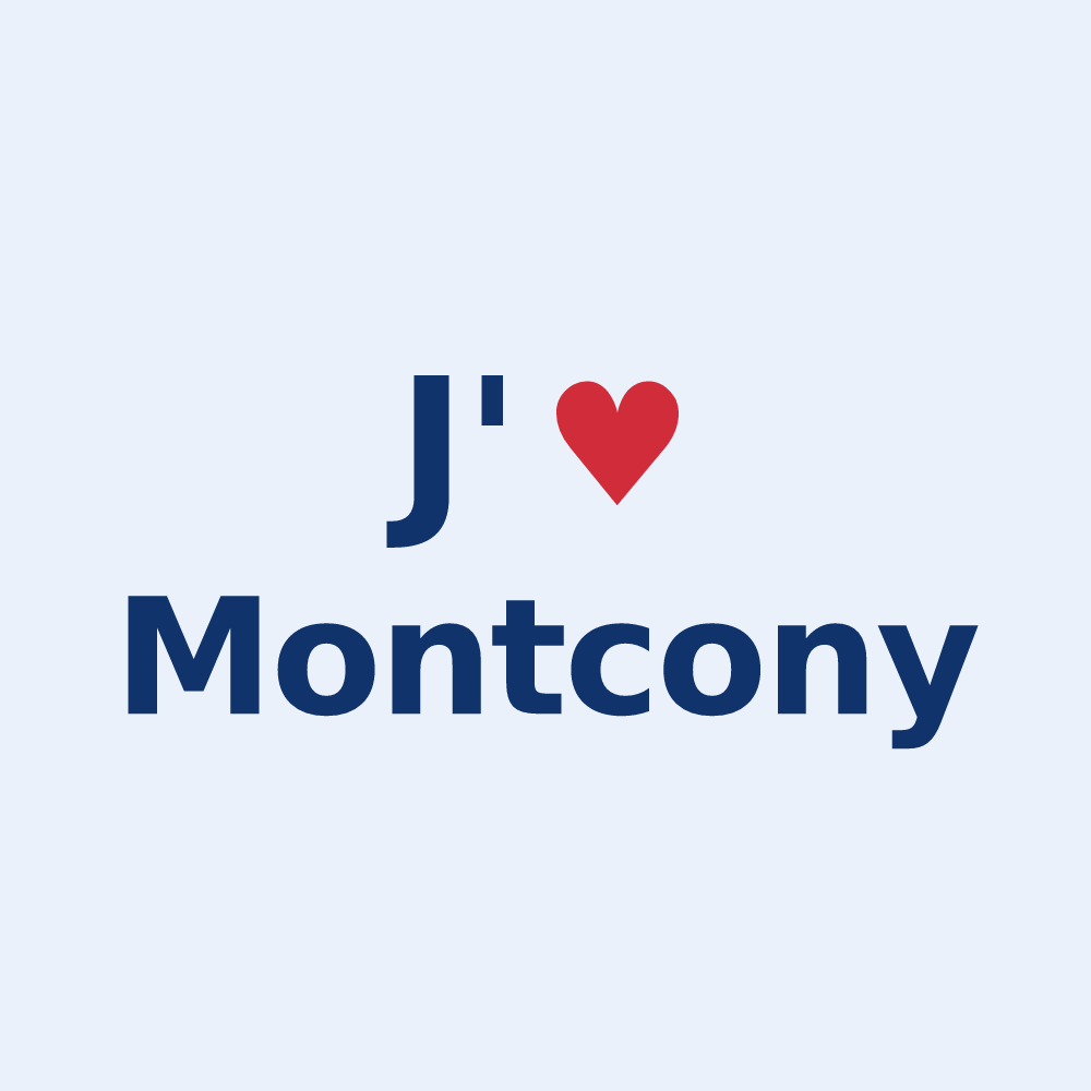 Sticker personnalisé Montcony — design J'aime Montcony