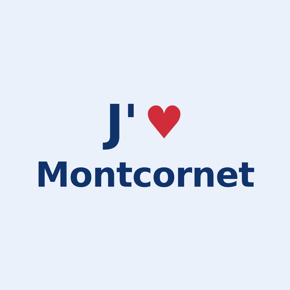 Sticker personnalisé Montcornet — design J'aime Montcornet