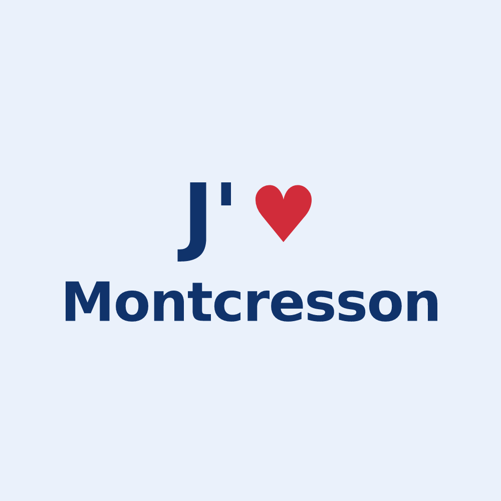 Sticker personnalisé Montcresson — design J'aime Montcresson