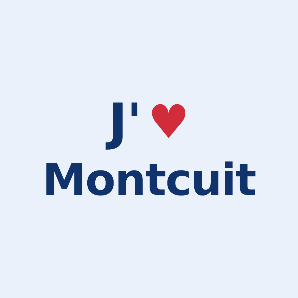 Sticker personnalisé Montcuit — design J'aime Montcuit