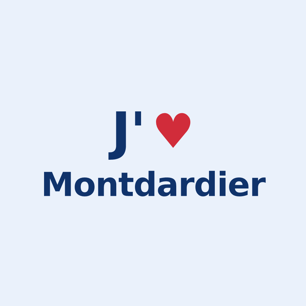 Sticker personnalisé Montdardier — design J'aime Montdardier