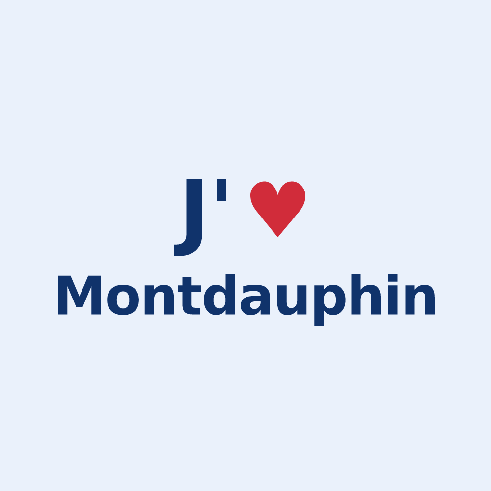 Sticker personnalisé Montdauphin — design J'aime Montdauphin
