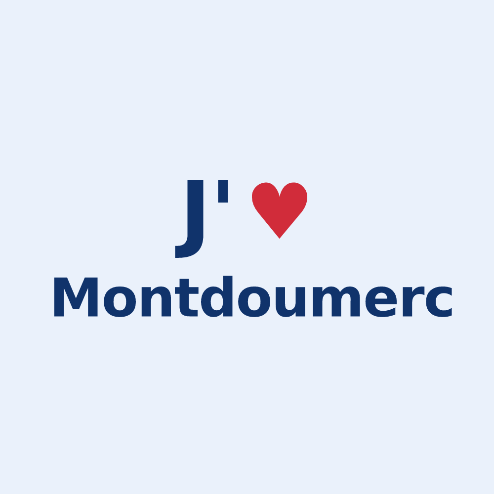 Sticker personnalisé Montdoumerc — design J'aime Montdoumerc