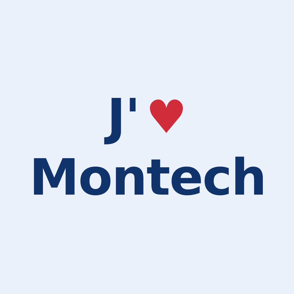 Sticker personnalisé Montech — design J'aime Montech