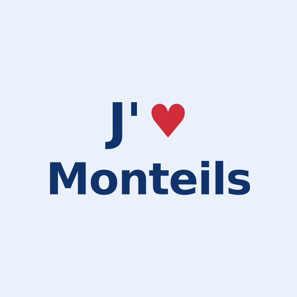 Sticker personnalisé Monteils — design J'aime Monteils