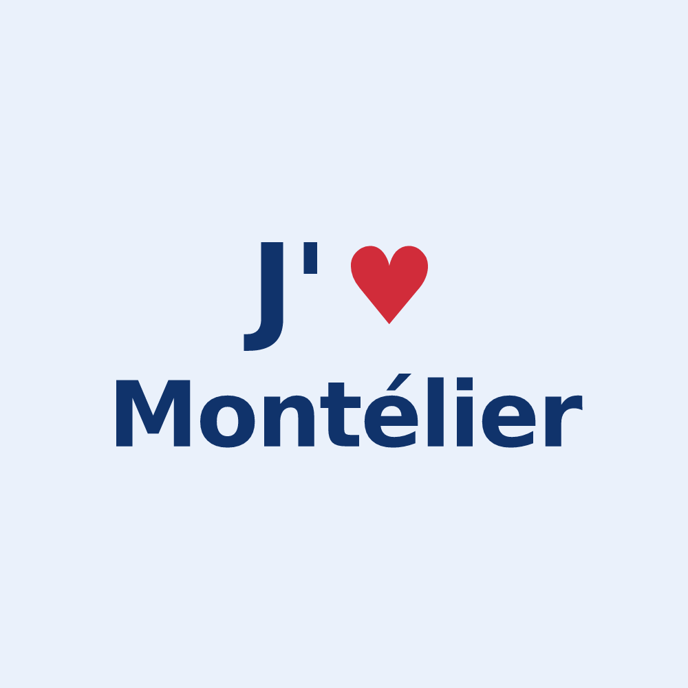 Sticker personnalisé Montélier — design J'aime Montélier