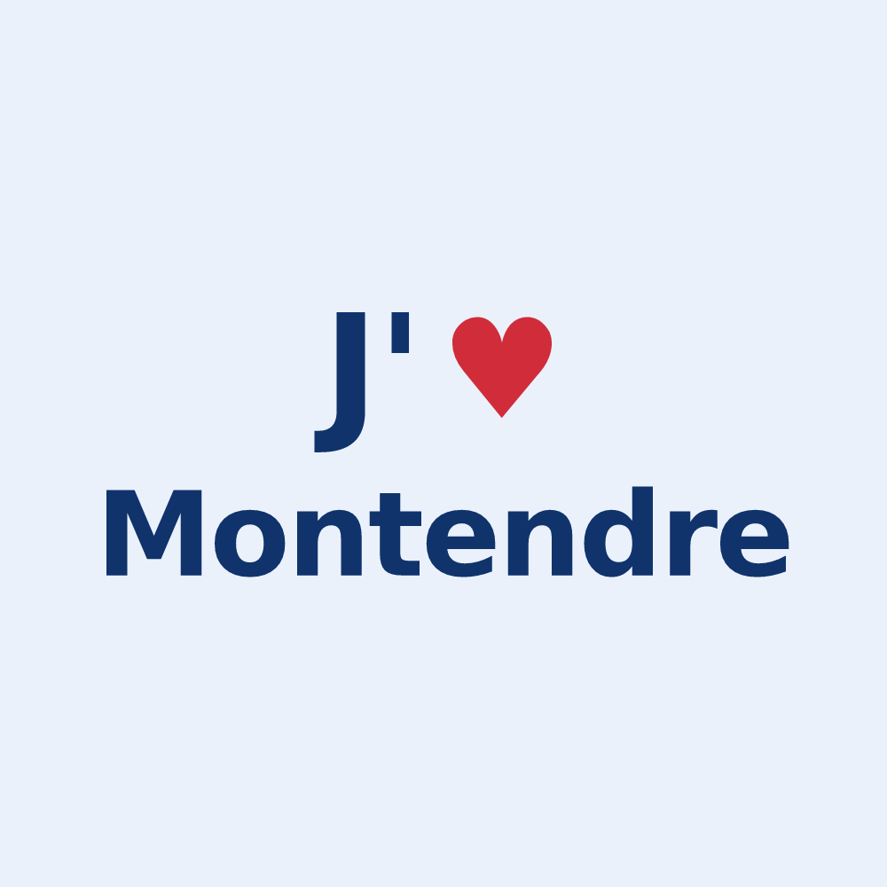 Sticker personnalisé Montendre — design J'aime Montendre