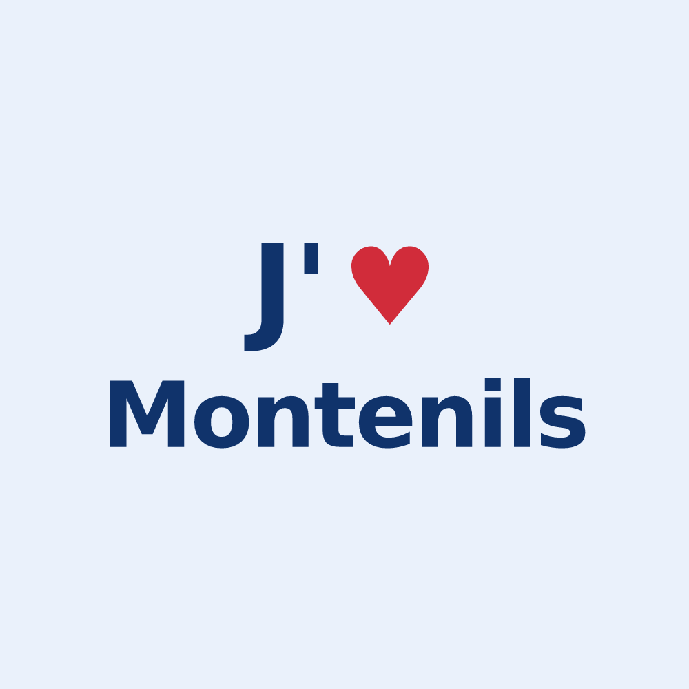 Sticker personnalisé Montenils — design J'aime Montenils