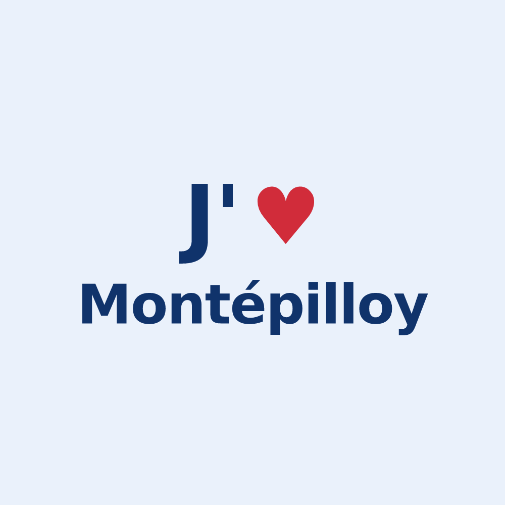 Sticker personnalisé Montépilloy — design J'aime Montépilloy